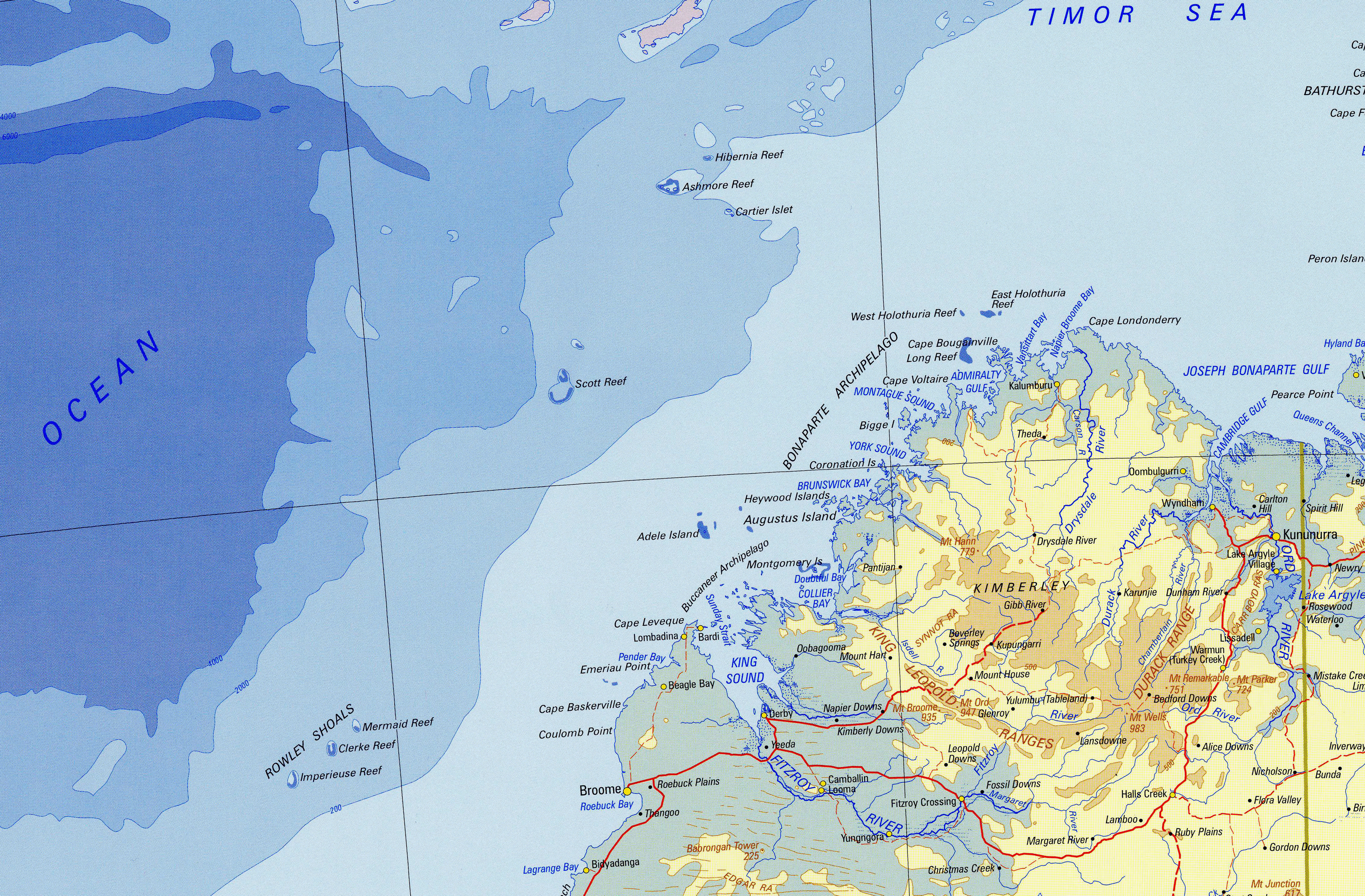 General reference map of part of Australia