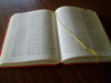 Image of a paper book open on the table