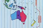 Colourful timezone map of Australasia