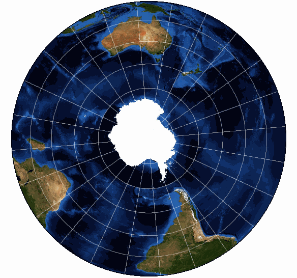 Satellite view of Antarctica