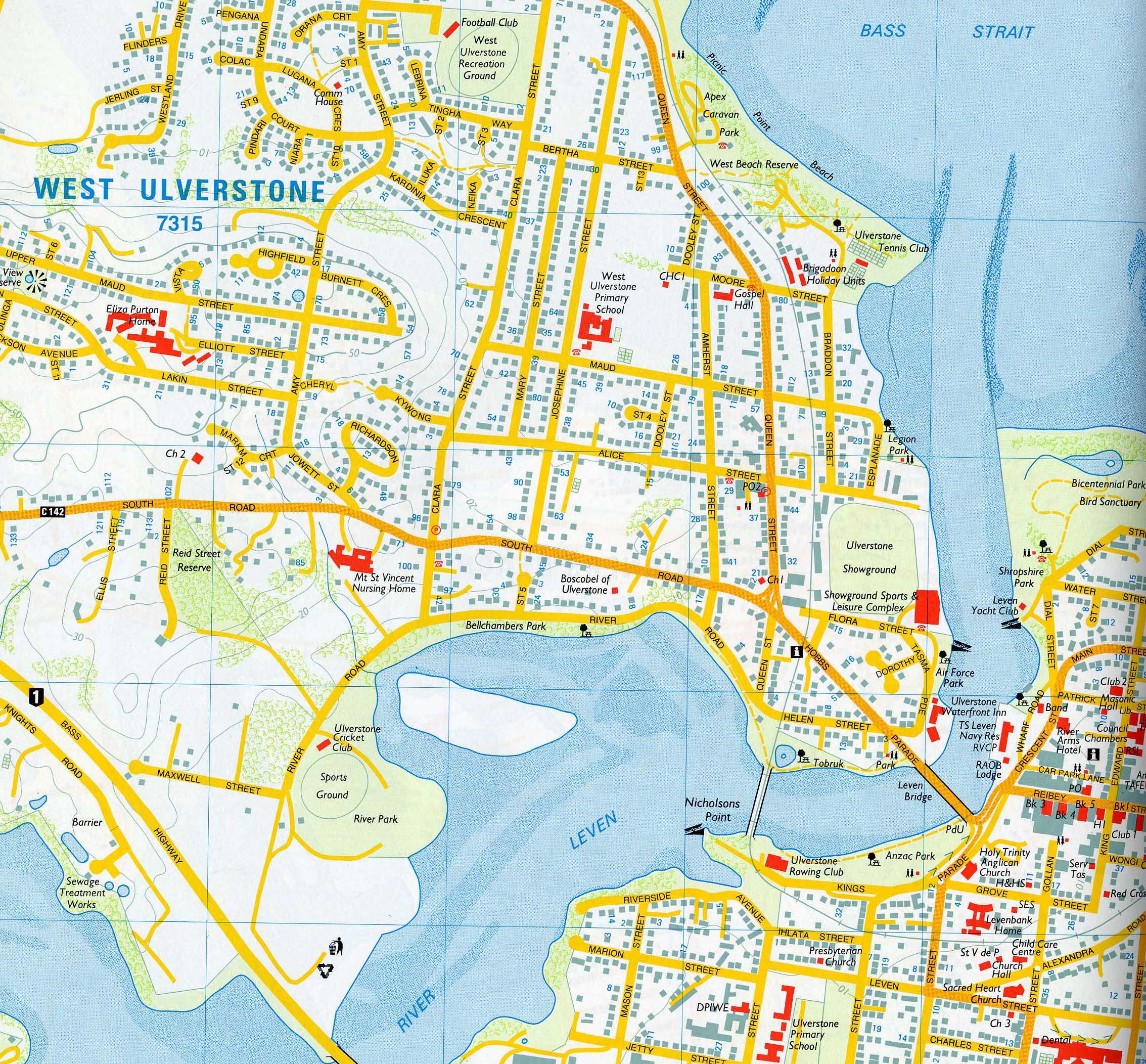 West Ulverstone Street Map